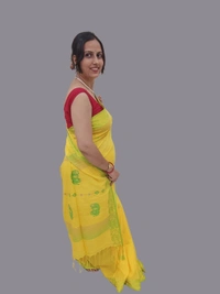 SKU0698 : Pure Khadi Cotton Saree – Handwoven, Lightweight & Breathable Fabric - Hand Wash, Yes
