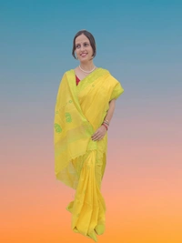 SKU0698 : Pure Khadi Cotton Saree – Handwoven, Lightweight & Breathable Fabric - Hand Wash, Yes
