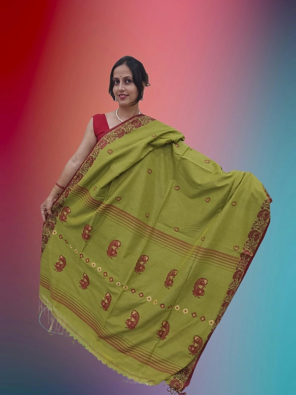 SKU0699 : Pure Khadi Cotton Saree – Handwoven, Lightweight & Breathable Fabric - Hand Wash, Yes