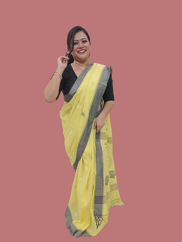 SKU0700 : Pure Khadi Cotton Saree – Handwoven, Lightweight & Breathable Fabric - Hand Wash, Yes