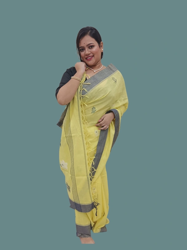 SKU0700 : Pure Khadi Cotton Saree – Handwoven, Lightweight & Breathable Fabric - Hand Wash, Yes