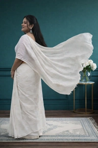 SKU0665 : Pure Khadi Cotton Saree – Handwoven, Lightweight & Breathable Fabric - Hand Wash, Yes