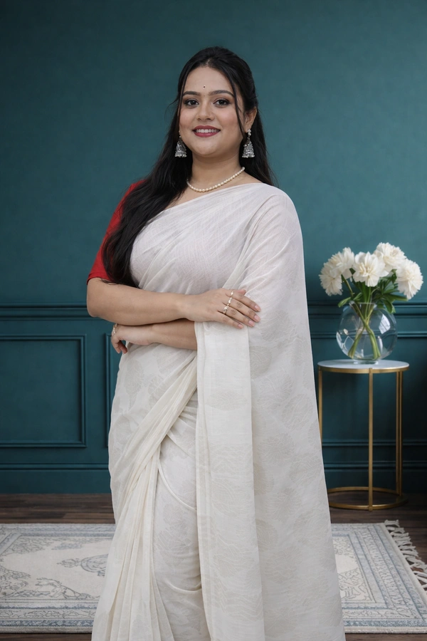 SKU0665 : Pure Khadi Cotton Saree – Handwoven, Lightweight & Breathable Fabric - Hand Wash, Yes