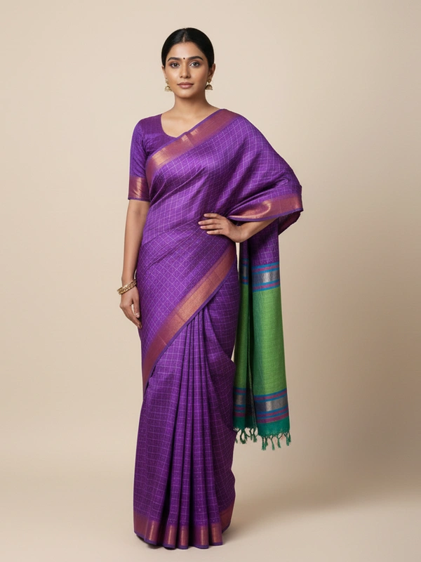 SKU0969 | Indian Soft Bishnupuri Katan Silk Saree | All body Dot Design | Premium Quality - Dry Wash Only, Yes