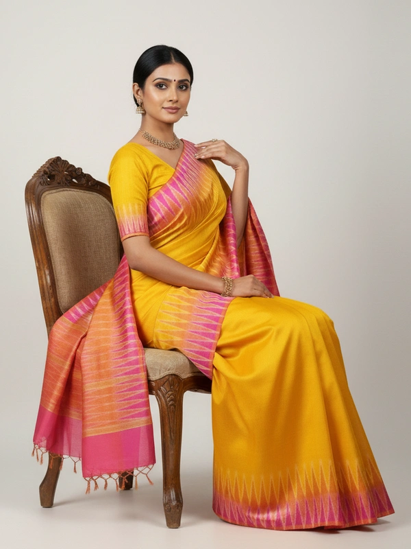 SKU0980 | Indian Soft Bishnupuri Katan Silk Saree | Batik Saree | Premium Quality - Dry Wash Only, Yes