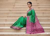 SKU0983 | Indian Soft Bishnupuri Katan Silk Saree | Batik Saree | Premium Quality - Dry Wash Only, Yes