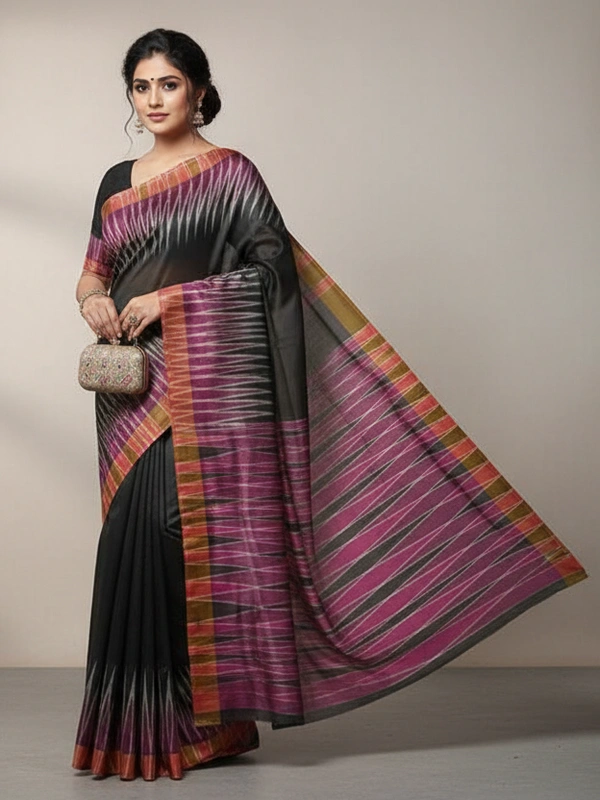 SKU0984 | Indian Soft Bishnupuri Katan Silk Saree | Batik Saree | Premium Quality - Dry Wash Only, Yes