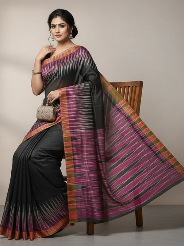 SKU0984 | Indian Soft Bishnupuri Katan Silk Saree | Batik Saree | Premium Quality - Dry Wash Only, Yes