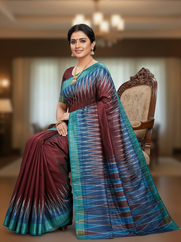 SKU0985 | Indian Soft Bishnupuri Katan Silk Saree | Batik Saree | Premium Quality - Dry Wash Only, Yes