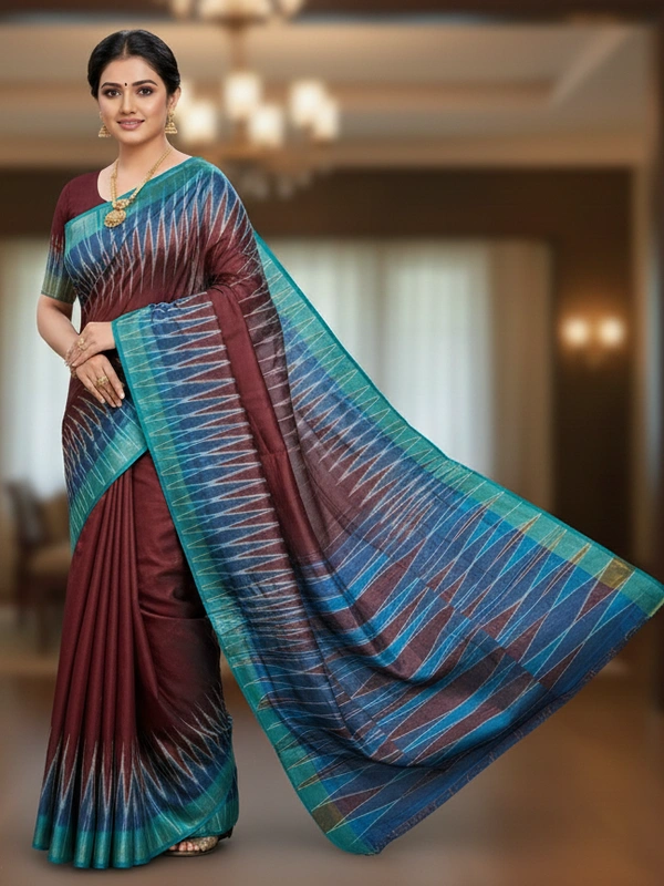 SKU0985 | Indian Soft Bishnupuri Katan Silk Saree | Batik Saree | Premium Quality - Dry Wash Only, Yes