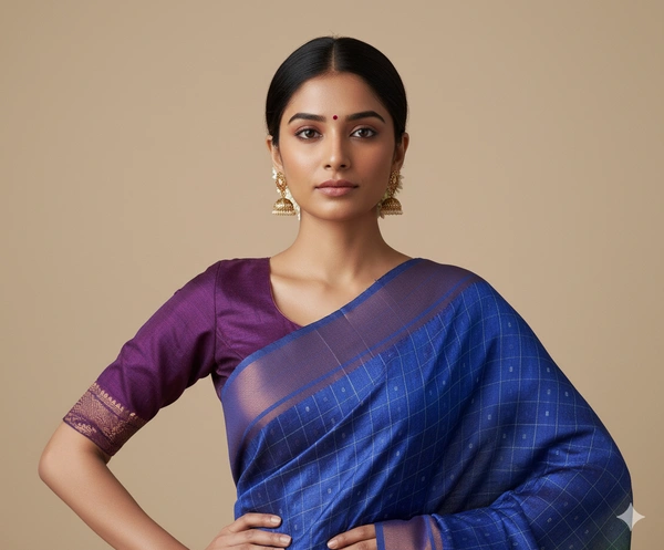 SKU0970 | Indian Soft Bishnupuri Katan Silk Saree | All body Dot Design | Premium Quality - Dry Wash Only, Yes