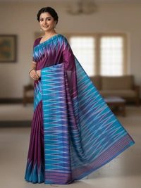 SKU0987 | Indian Soft Bishnupuri Katan Silk Saree | Batik Saree | Premium Quality - Dry Wash Only, Yes