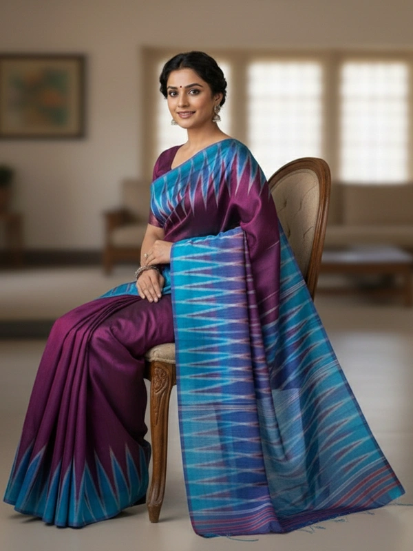 SKU0987 | Indian Soft Bishnupuri Katan Silk Saree | Batik Saree | Premium Quality - Dry Wash Only, Yes