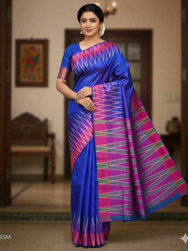 SKU0988 | Indian Soft Bishnupuri Katan Silk Saree | Batik Saree | Premium Quality - Dry Wash Only, Yes