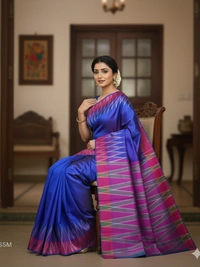 SKU0988 | Indian Soft Bishnupuri Katan Silk Saree | Batik Saree | Premium Quality - Dry Wash Only, Yes