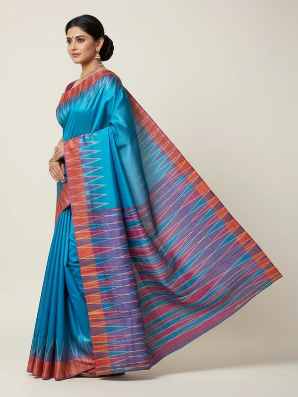 SKU0989 | Indian Soft Bishnupuri Katan Silk Saree | Batik Saree | Premium Quality - Dry Wash Only, Yes
