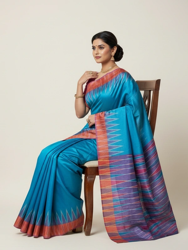 SKU0989 | Indian Soft Bishnupuri Katan Silk Saree | Batik Saree | Premium Quality - Dry Wash Only, Yes