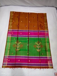 SKU0990 | Exclusive Indian Soft Bishnupuri Katan Silk Saree | Kolakhetra Saree | Premium Quality - Dry Wash Only, Yes