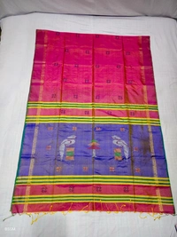SKU0991 | Exclusive Indian Soft Bishnupuri Katan Silk Saree | Kolakhetra Saree | Premium Quality - Dry Wash Only, Yes