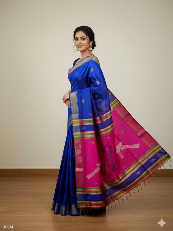 SKU0992 | Exclusive Indian Soft Bishnupuri Katan Silk Saree | Kolakhetra Saree | Premium Quality - Dry Wash Only, Yes