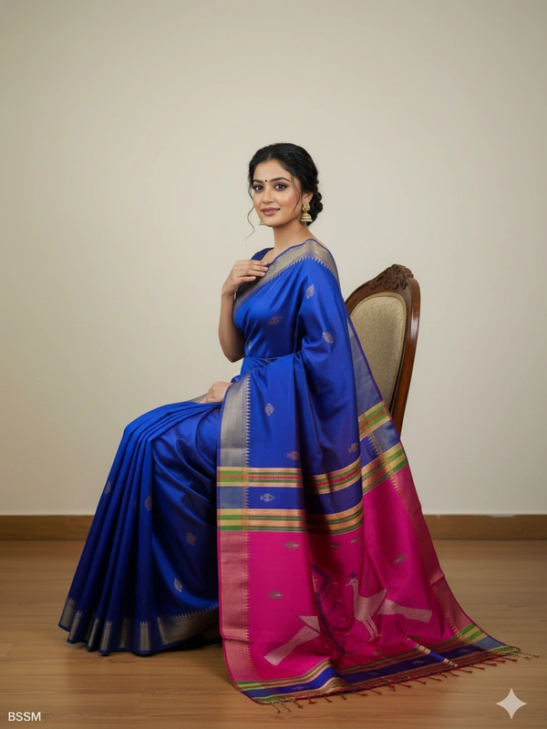 SKU0992 | Exclusive Indian Soft Bishnupuri Katan Silk Saree | Kolakhetra Saree | Premium Quality - Dry Wash Only, Yes