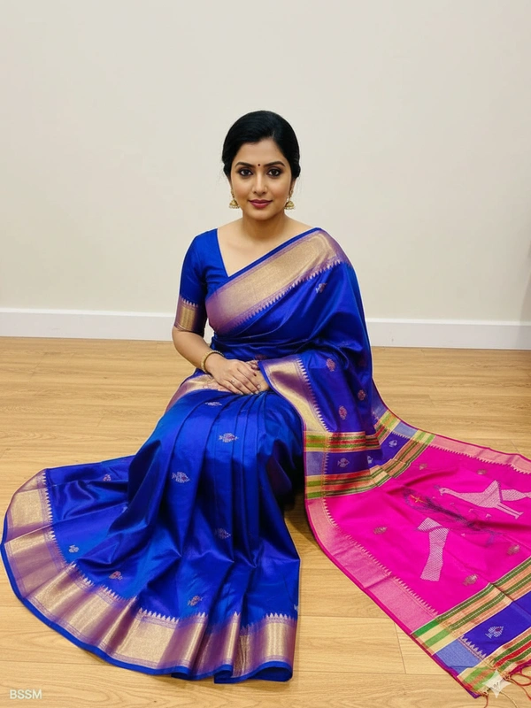 SKU0992 | Exclusive Indian Soft Bishnupuri Katan Silk Saree | Kolakhetra Saree | Premium Quality - Dry Wash Only, Yes