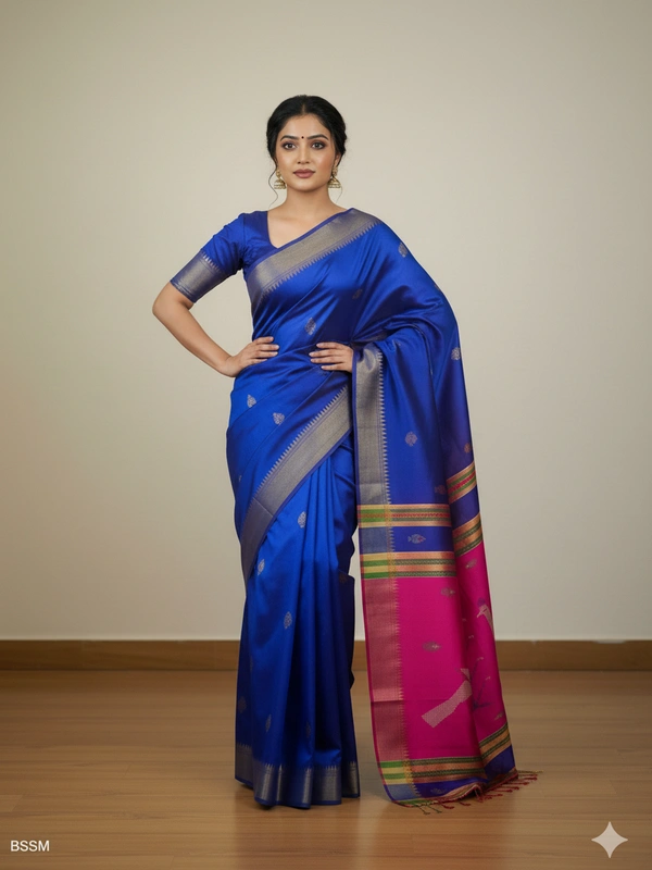 SKU0992 | Exclusive Indian Soft Bishnupuri Katan Silk Saree | Kolakhetra Saree | Premium Quality - Dry Wash Only, Yes