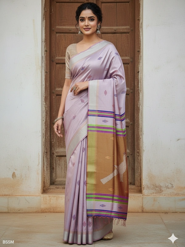 SKU0993 | Exclusive Indian Soft Bishnupuri Katan Silk Saree | Kolakhetra Saree | Premium Quality - Dry Wash Only, Yes