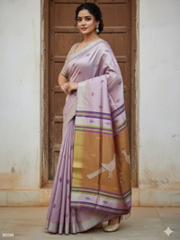 SKU0993 | Exclusive Indian Soft Bishnupuri Katan Silk Saree | Kolakhetra Saree | Premium Quality - Dry Wash Only, Yes