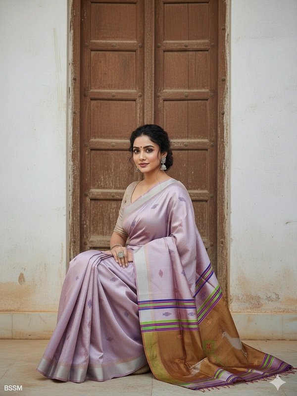 SKU0993 | Exclusive Indian Soft Bishnupuri Katan Silk Saree | Kolakhetra Saree | Premium Quality - Dry Wash Only, Yes