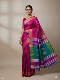 SKU0994 | Exclusive Indian Soft Bishnupuri Katan Silk Saree | Kolakhetra Saree | Premium Quality - Dry Wash Only, Yes