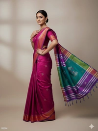 SKU0994 | Exclusive Indian Soft Bishnupuri Katan Silk Saree | Kolakhetra Saree | Premium Quality - Dry Wash Only, Yes