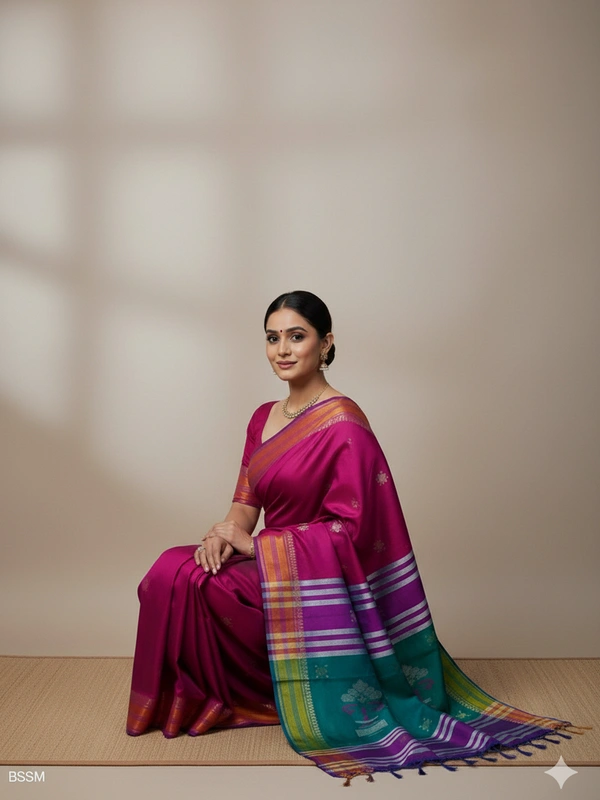 SKU0994 | Exclusive Indian Soft Bishnupuri Katan Silk Saree | Kolakhetra Saree | Premium Quality - Dry Wash Only, Yes