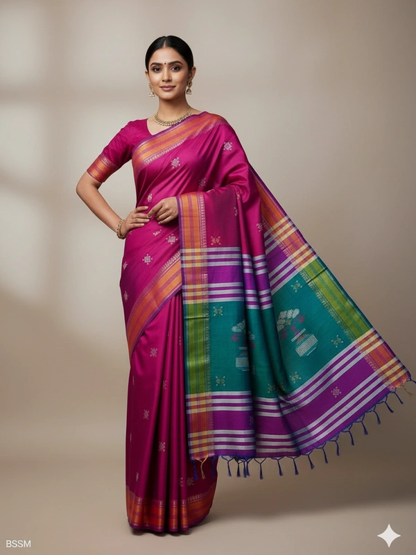 SKU0994 | Exclusive Indian Soft Bishnupuri Katan Silk Saree | Kolakhetra Saree | Premium Quality - Dry Wash Only, Yes