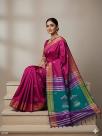 SKU0994 | Exclusive Indian Soft Bishnupuri Katan Silk Saree | Kolakhetra Saree | Premium Quality - Dry Wash Only, Yes