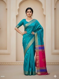 SKU0995 | Exclusive Indian Soft Bishnupuri Katan Silk Saree | Kolakhetra Saree | Premium Quality - Dry Wash Only, Yes
