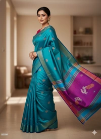SKU0996 | Exclusive Indian Soft Bishnupuri Katan Silk Saree | Kolakhetra Saree | Premium Quality - Premium Quality Bishnupuri Katan Silk - Kalakhetra Saree, Yes