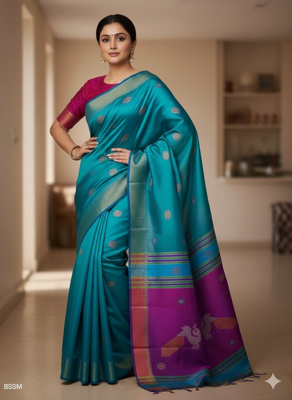 SKU0996 | Exclusive Indian Soft Bishnupuri Katan Silk Saree | Kolakhetra Saree | Premium Quality - Premium Quality Bishnupuri Katan Silk - Kalakhetra Saree, Yes