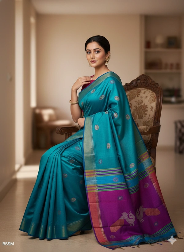 SKU0996 | Exclusive Indian Soft Bishnupuri Katan Silk Saree | Kolakhetra Saree | Premium Quality - Premium Quality Bishnupuri Katan Silk - Kalakhetra Saree, Yes