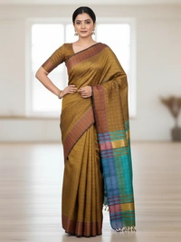 SKU0971 | Indian Soft Bishnupuri Katan Silk Saree | All body Dot Design | Premium Quality - Dry Wash Only, Yes