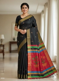 SKU0998 | Exclusive Indian Soft Bishnupuri Katan Silk Saree | Kolakhetra Saree | Premium Quality - Dry Wash Only, Yes