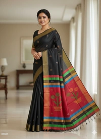 SKU0998 | Exclusive Indian Soft Bishnupuri Katan Silk Saree | Kolakhetra Saree | Premium Quality - Dry Wash Only, Yes