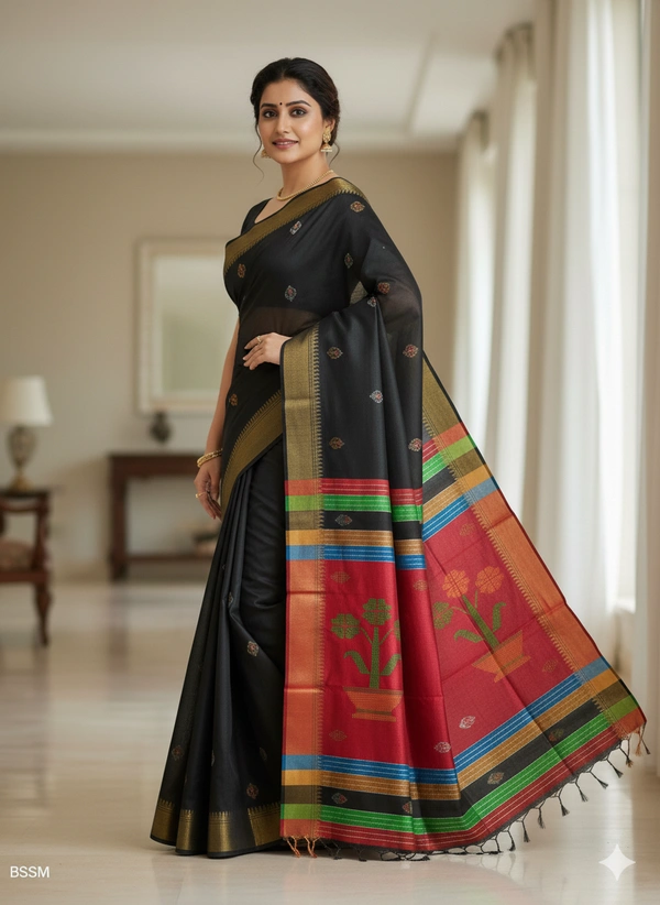 SKU0998 | Exclusive Indian Soft Bishnupuri Katan Silk Saree | Kolakhetra Saree | Premium Quality - Dry Wash Only, Yes