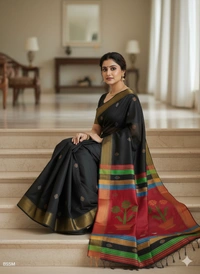 SKU0998 | Exclusive Indian Soft Bishnupuri Katan Silk Saree | Kolakhetra Saree | Premium Quality - Dry Wash Only, Yes