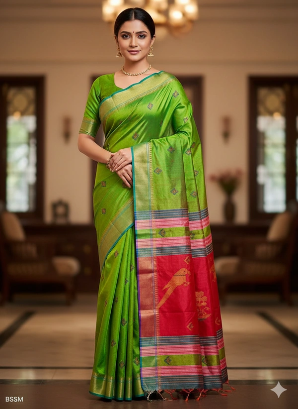 SKU0999 | Exclusive Indian Soft Bishnupuri Katan Silk Saree | Kolakhetra Saree | Premium Quality - Dry Wash Only, Yes