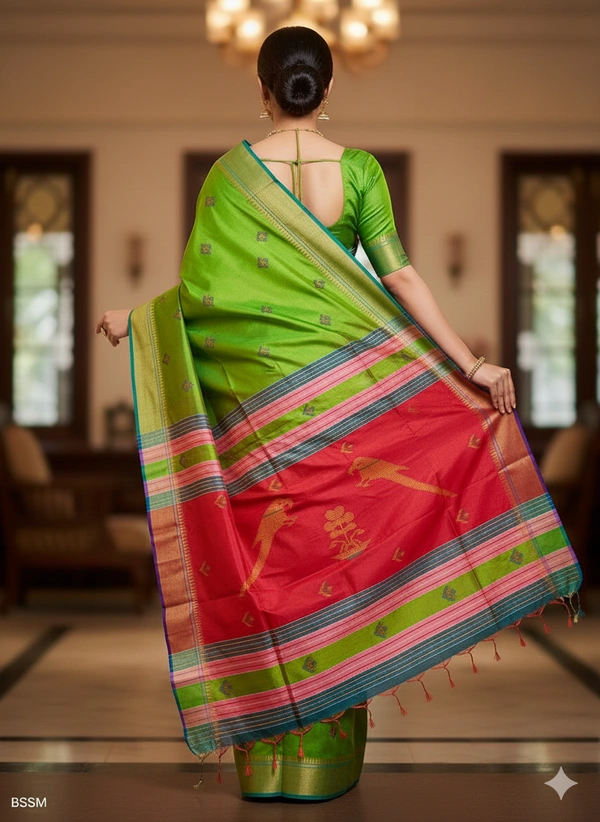 SKU0999 | Exclusive Indian Soft Bishnupuri Katan Silk Saree | Kolakhetra Saree | Premium Quality - Dry Wash Only, Yes