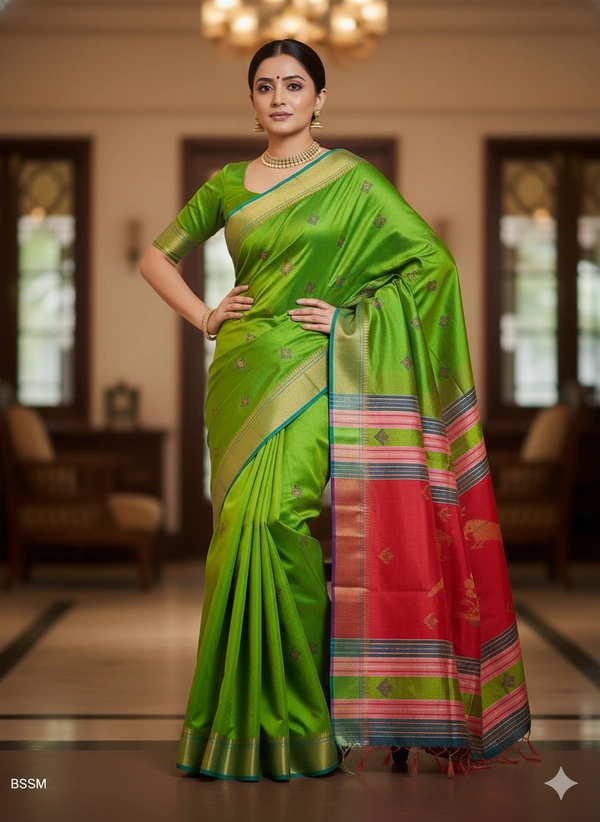 SKU0999 | Exclusive Indian Soft Bishnupuri Katan Silk Saree | Kolakhetra Saree | Premium Quality - Dry Wash Only, Yes