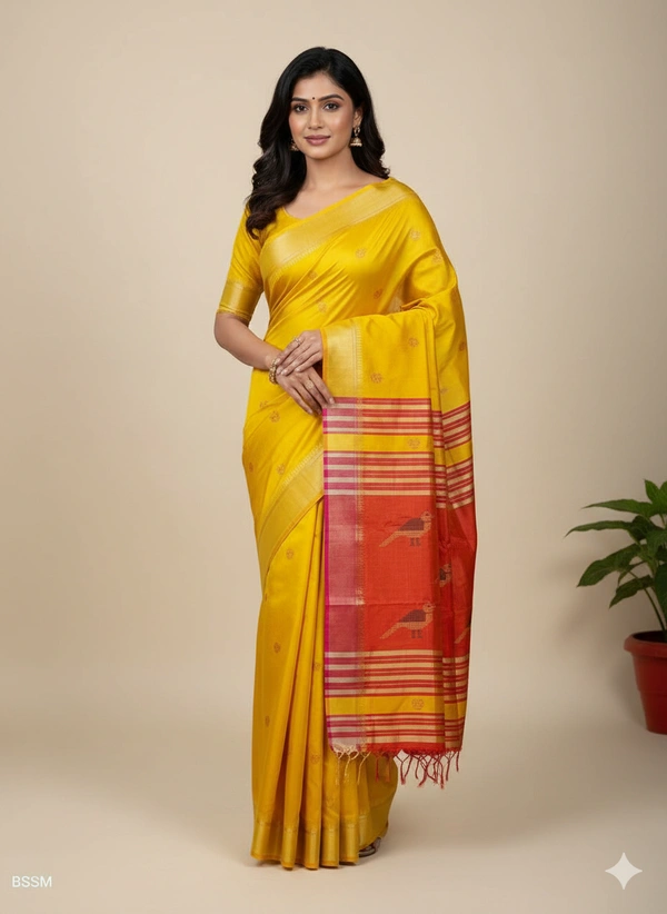 SKU1001 | Exclusive Indian Soft Bishnupuri Katan Silk Saree | Kolakhetra Saree | Premium Quality - Dry Wash Only, Yes