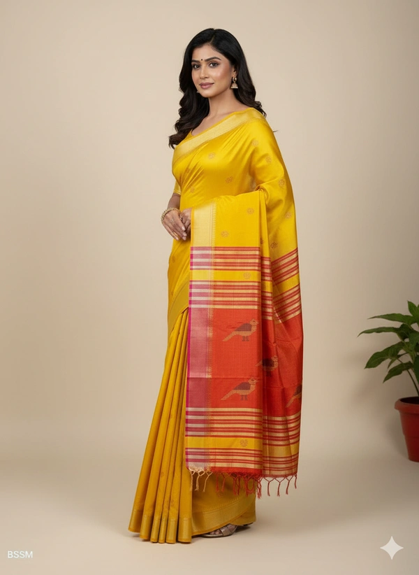 SKU1001 | Exclusive Indian Soft Bishnupuri Katan Silk Saree | Kolakhetra Saree | Premium Quality - Dry Wash Only, Yes