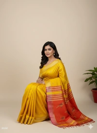 SKU1001 | Exclusive Indian Soft Bishnupuri Katan Silk Saree | Kolakhetra Saree | Premium Quality - Dry Wash Only, Yes